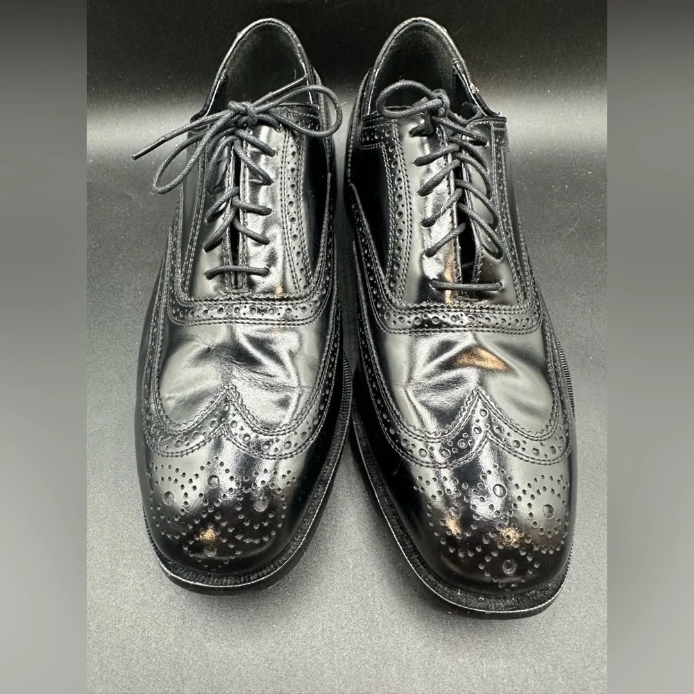 FLORSHEIM Men's Lexington Wing-Tip Oxford size 9 EEE Black Leather